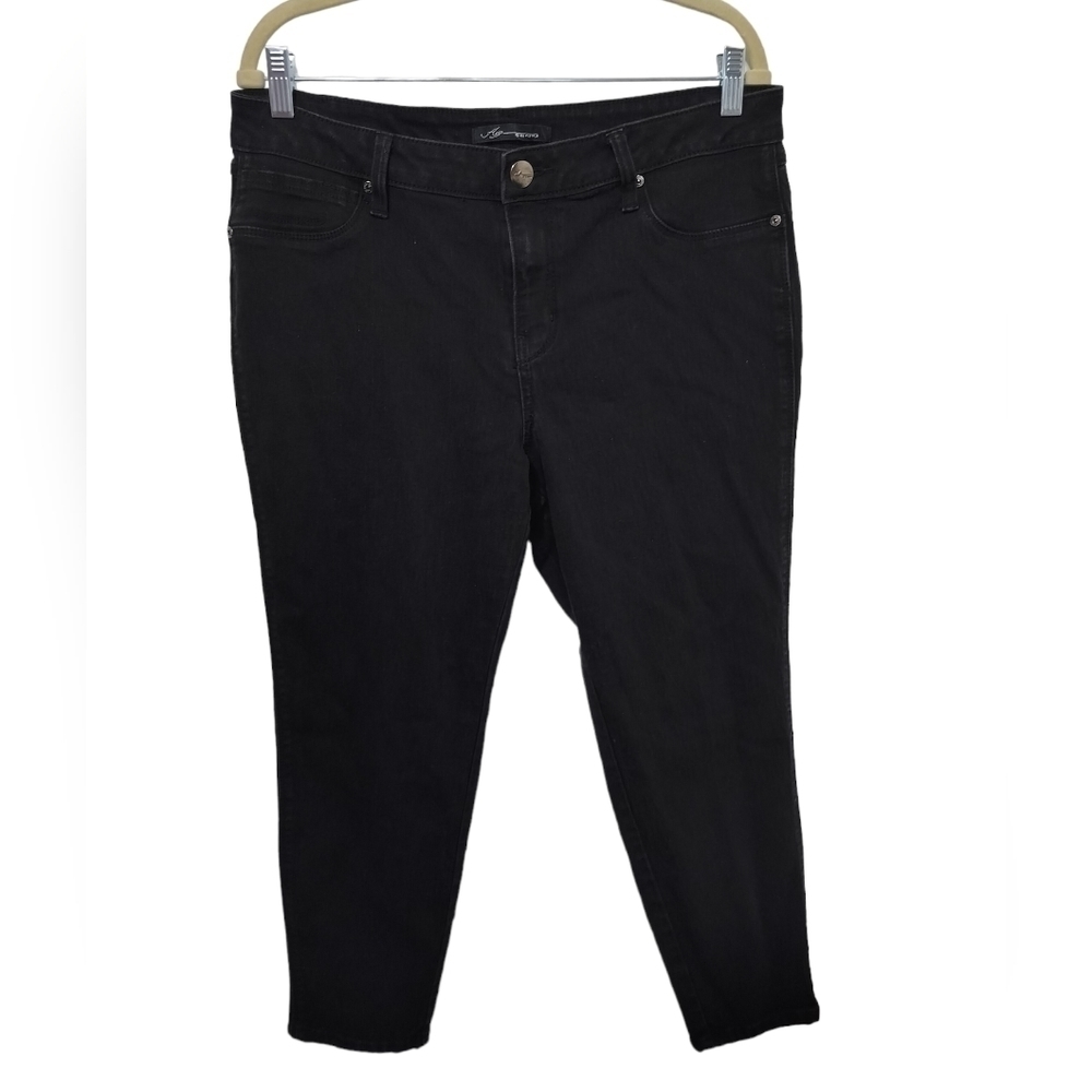 (1173) A3 Denim Jeans Women's High Rise Black Dark Wash Stretch Pants Size 16